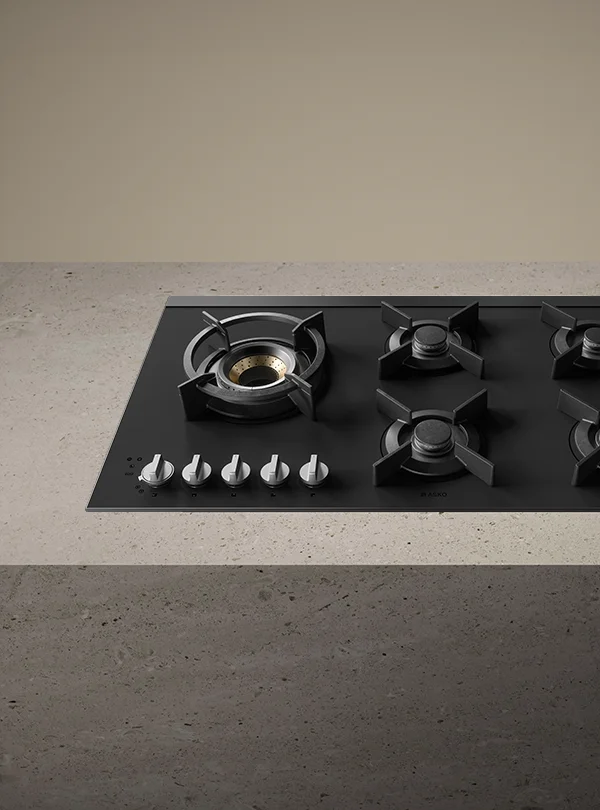ASKO Gas hob on a stone countertop ASKO Gas hob on a stone countertop